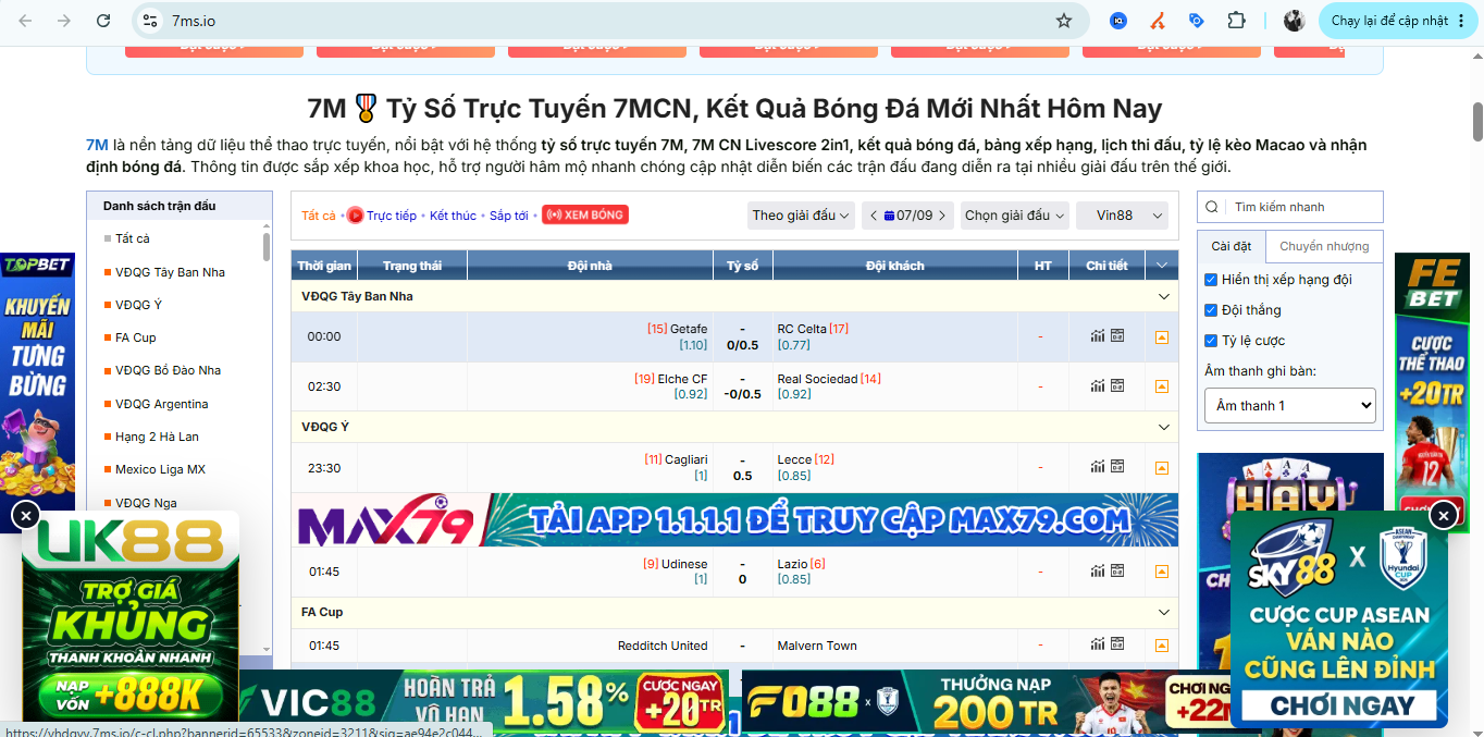Tổng quan về giao diện trang chủ 7M
